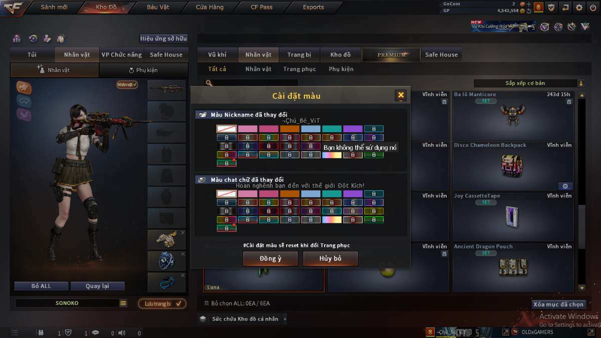 shop acc cf uy tin gia re